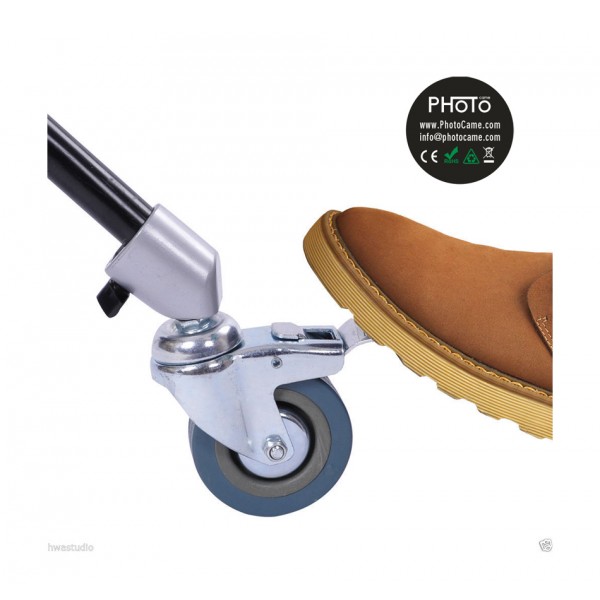 3 ρόδες PhotoCame Light Stand Swivel Brake Wheels