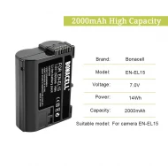 2000mAh BONACELL EN-EL15 Camera Battery For Nikon D600 D610 D800 D810 D7000 D7100 2000mAh BONACELL EN-EL15 Camera Battery For Nikon D600 D610 D800 D810 D7000 D7100